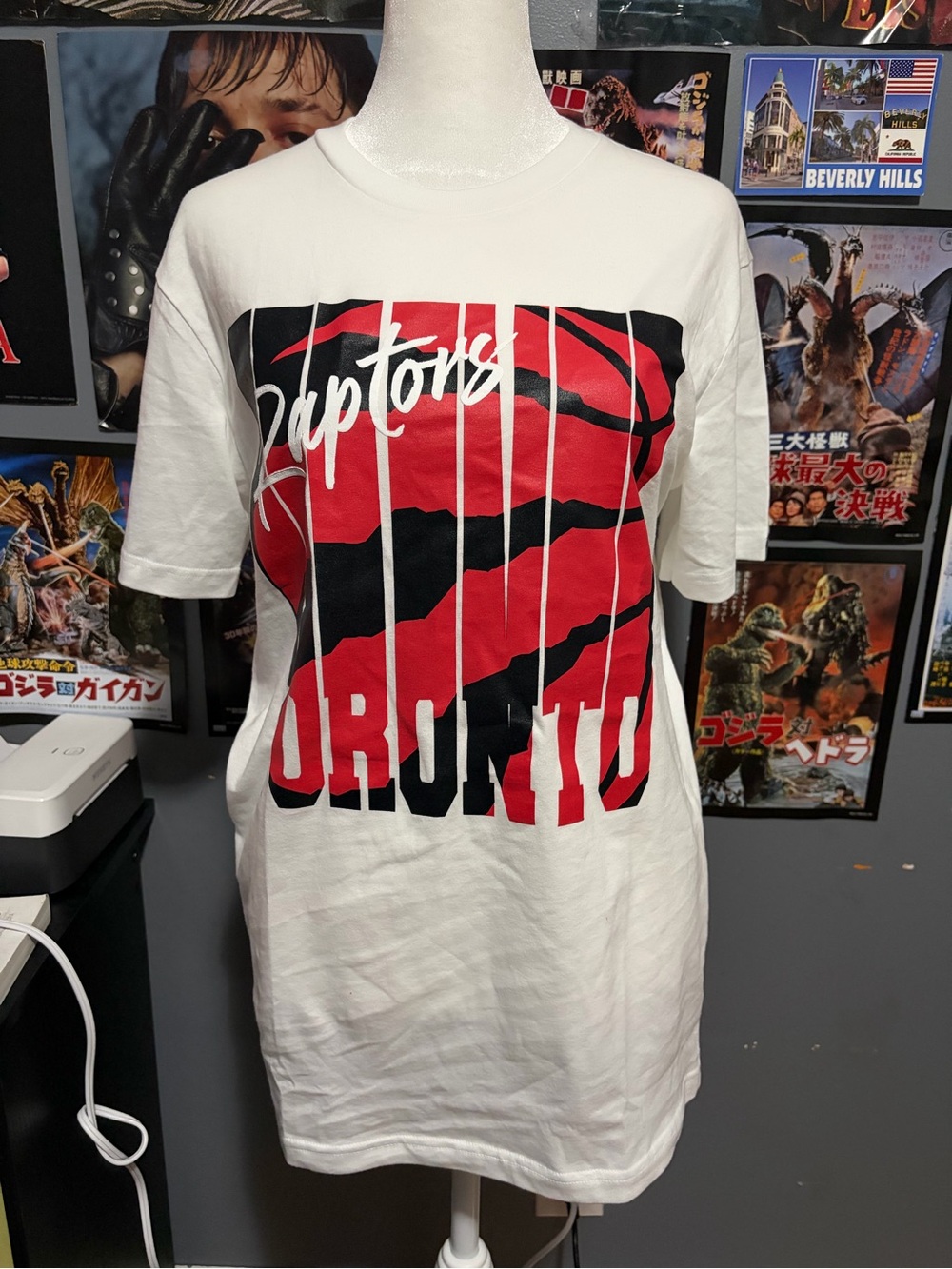 NBA Toronto White T-Shirt with Red & Black Graphic